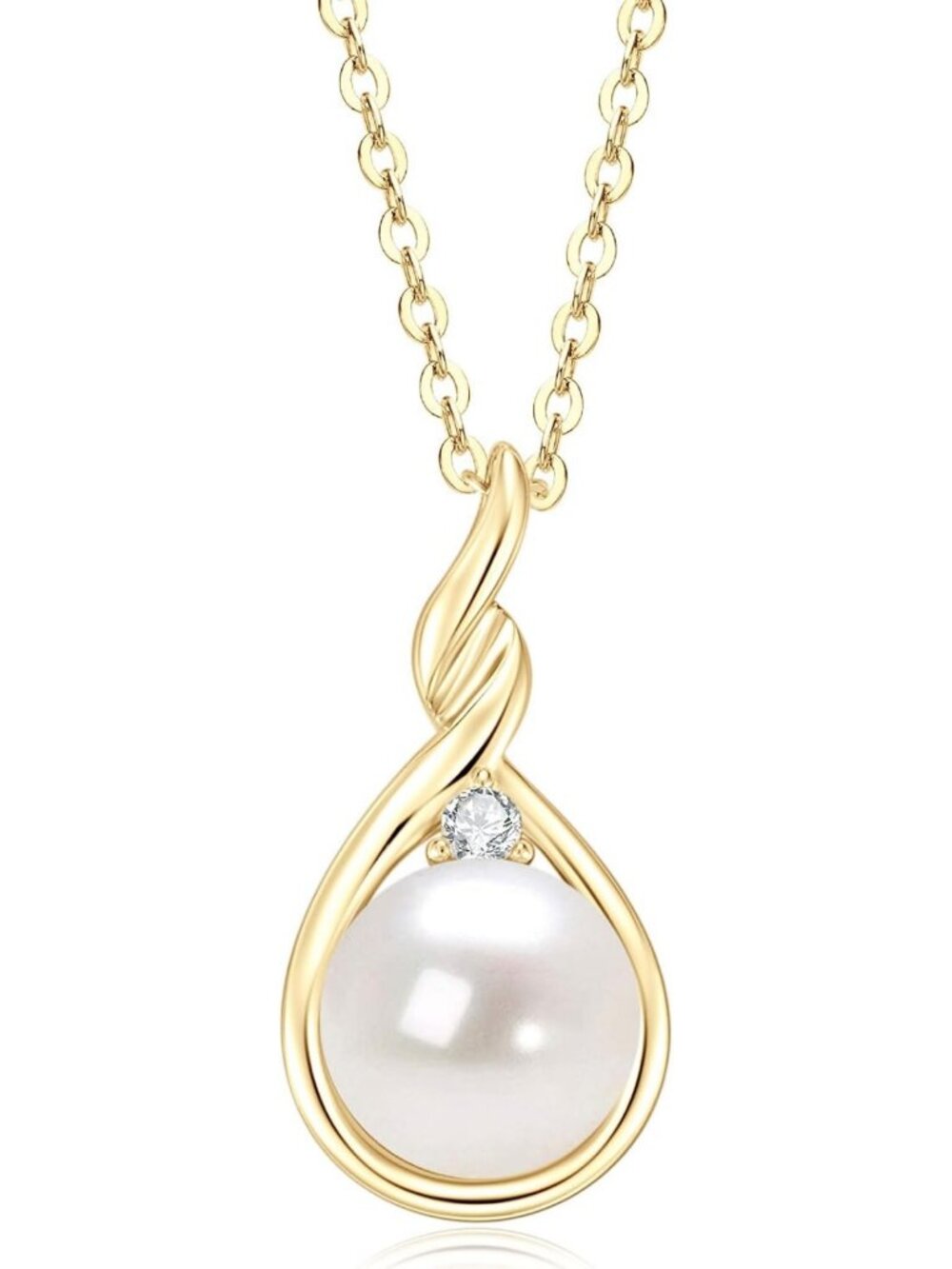 Elegant Freshwater Pearl Pendant Necklace - 925 Sterling Silver Jewelry Gift for